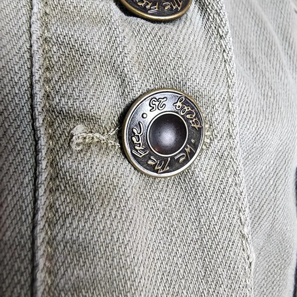 Free People Moonchild Army Green Denim Shirt / Utility Jacket | Women's XS